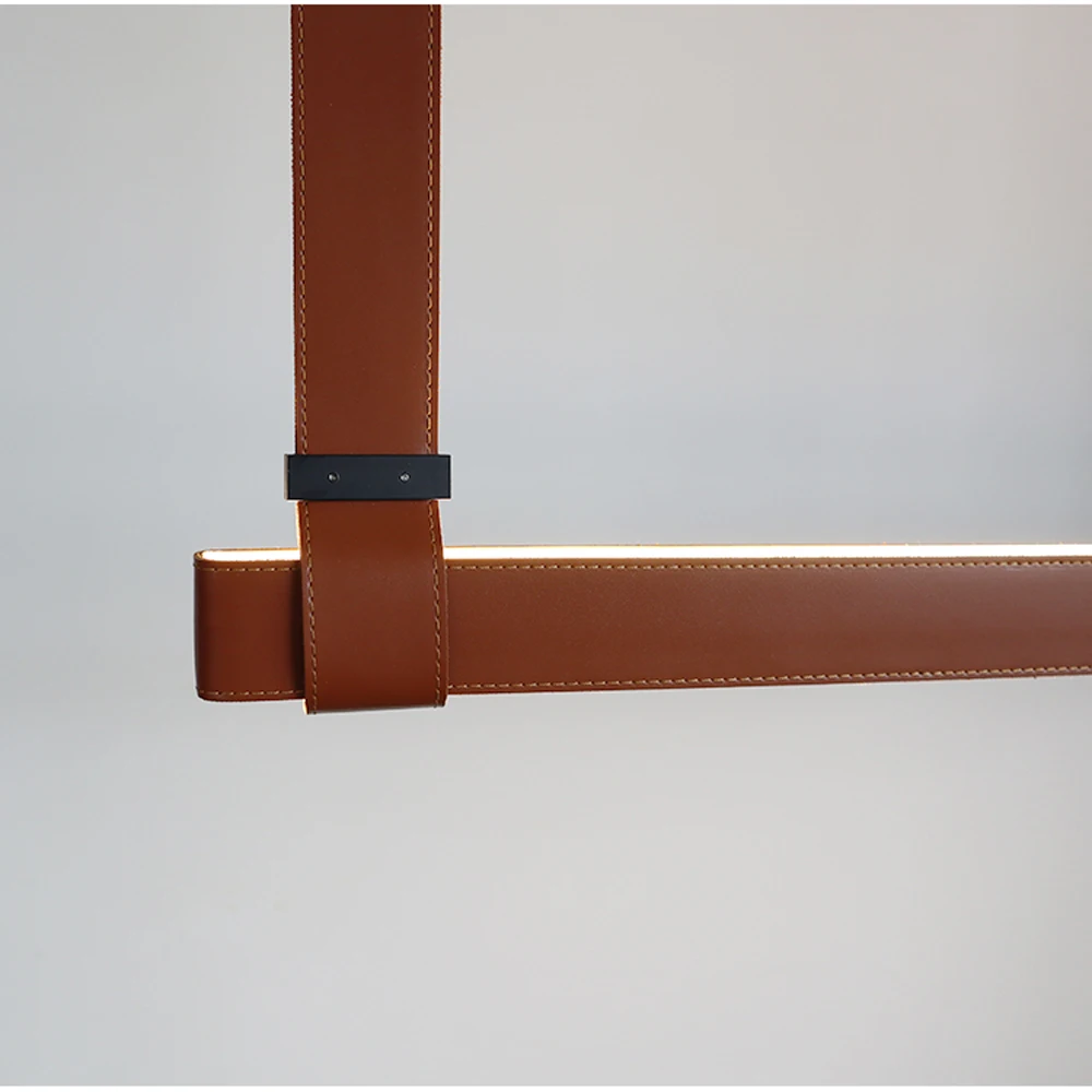 Build Home Artistic Leather Black Brown Pendant Lights