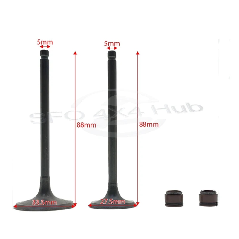 Intake and Exhaust Valve and Valve Seal Set for Kymco Xciting People s 250 250i Maxxer MXU 300 T3B 14711-LDF2-900 14721-LDB2-900