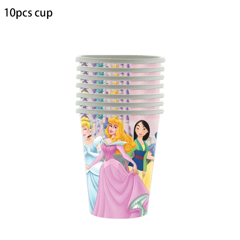Princess Birthday Party Pink Princess Theme Tableware Napkins Tablecloth Cup Plate Balloon Girls Birthday Party Decoration Gifts view 2