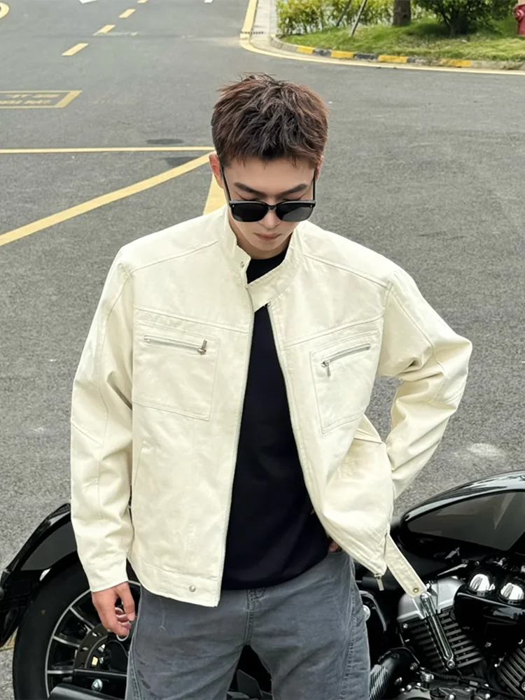 

Khaki ort Baseball Jaet Men's Autumn Workwear Pilot Jaet Cleanfit Sle Polyester Fiber Long Sve Zipper Closure Jaet