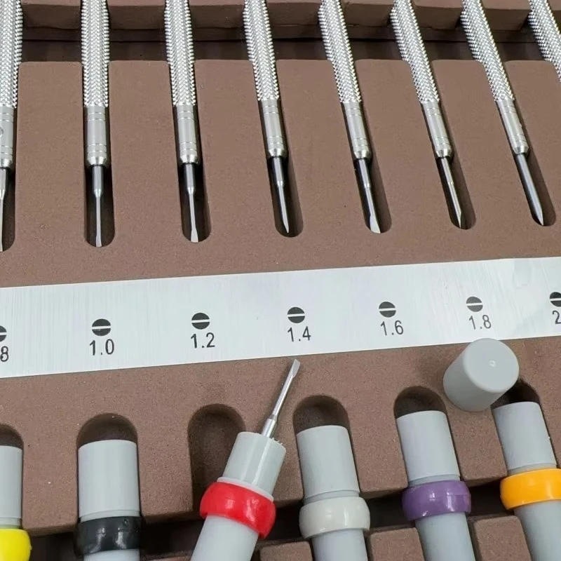 Wooden box packaging, with 10PCS set, high quality watch repair screwdriver, stainless steel material