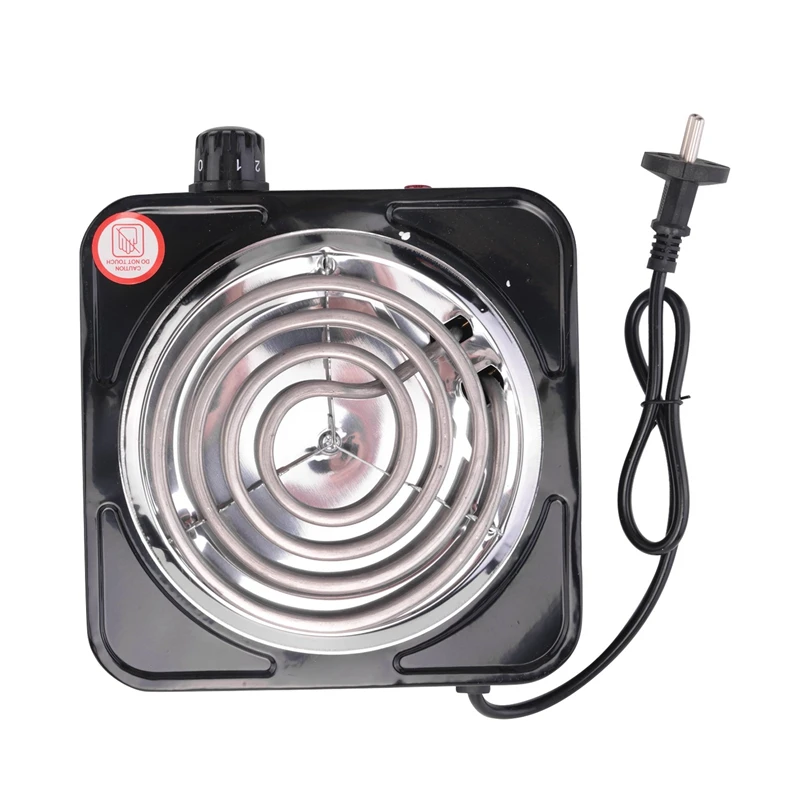 Elektrische Einbrenner-Kochfeld mit einstellbarer Temperatur, 1500W, schwarzer und rostfreier EU-Stecker