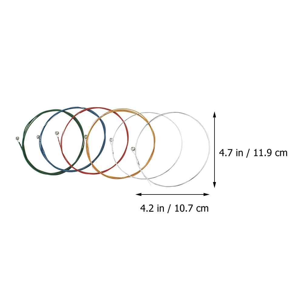 6 قطعة سلاسل الغيتار سبائك النحاس الصوتية سلسلة استبدال للجيتار الكلاسيكي الشعبي الملونة المغلفة ضبط طويل الأمد