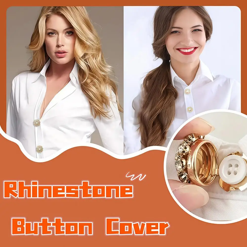 3pcs/set Rhinestone Buttons Covers Crystal Buttons Clip Button Jewelry Cufflink Decorations High Quality Sewing DIY Craft