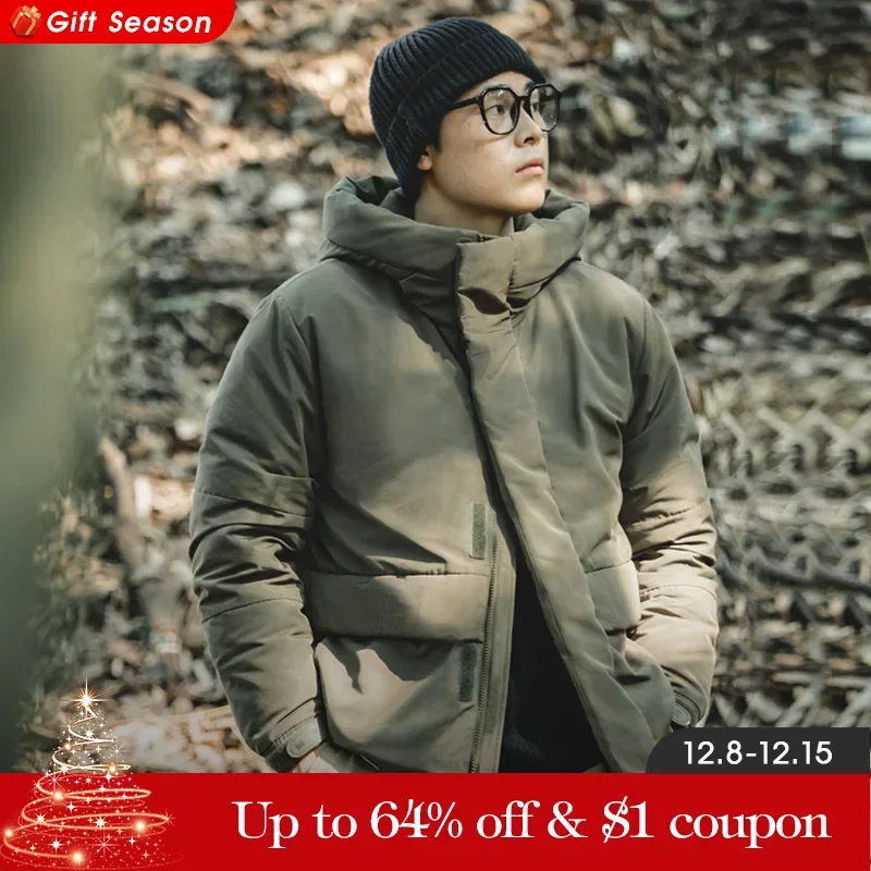 Maden Hooded White Duck Down Jackets for Men Outdoor Warm And Thick Winter Lightweight Coats Casual Short Puffer Jacket Overcoat