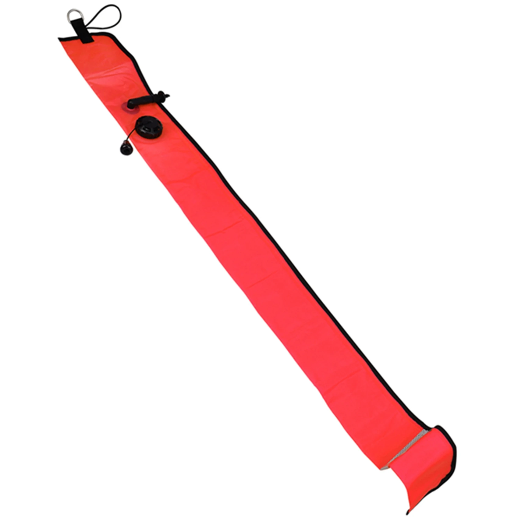 Marcador de señal de superficie SMB inflable para buceo, boya de flotador de visibilidad, tubo de señal, salchicha, rojo, 1M