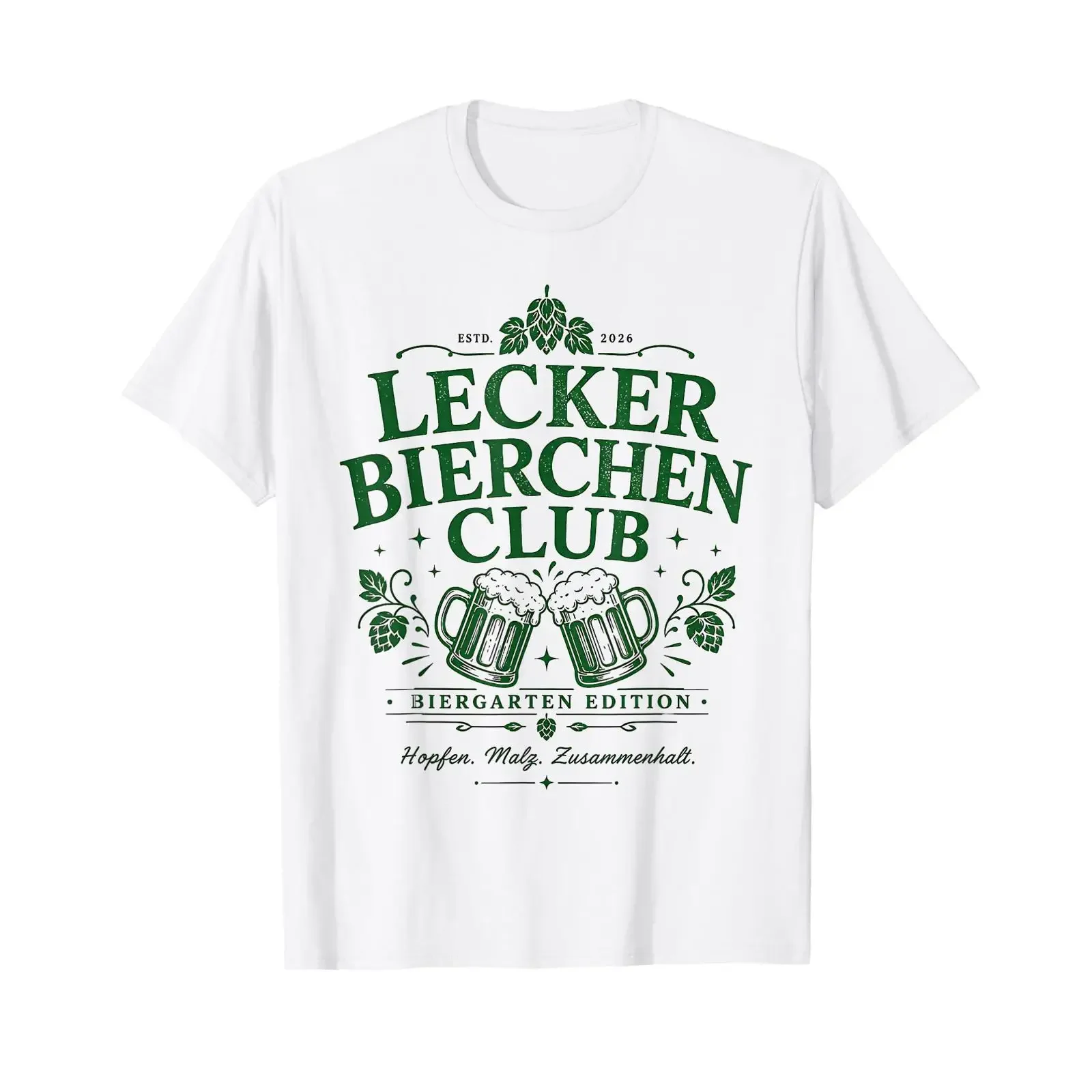 Lecker Bierchen Club T Shirt vintage Washed Top For Everyday Wear Casual designer clothes Stylish fashion streetwear Versatile