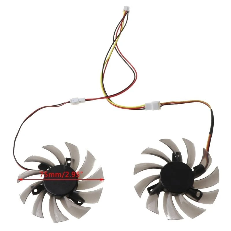 Ventilador placa gráfica 75mm T128010SM Cooler Fan Substituição 0,20A 3Pin Placa gráfica melhor venda