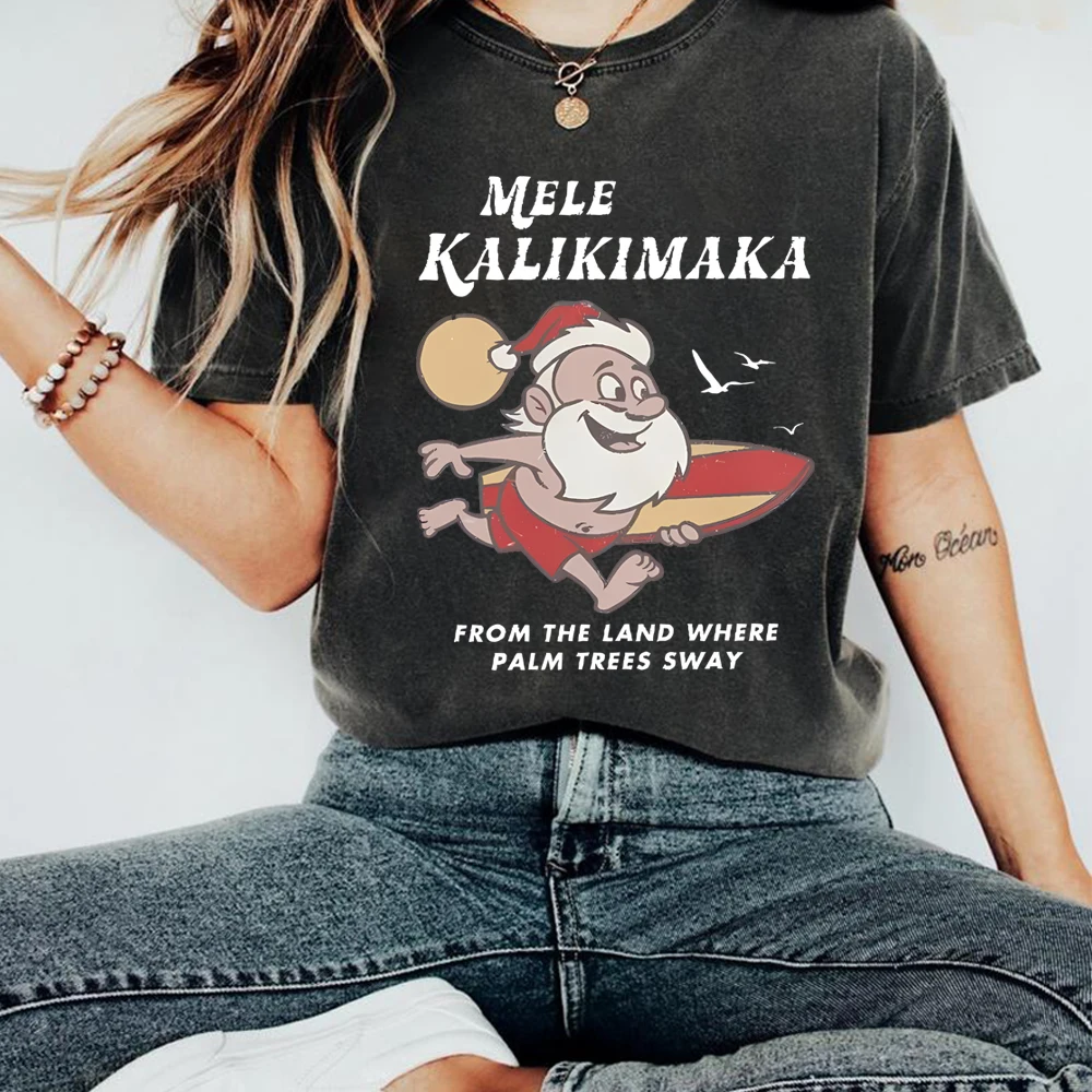 

Vintage Hawaii Christmas T Shirt Funny Santa Tshirt Santa Surfing Shirt 90s Retro Y2k Top Unisex Short Sleeves Tops Xmas Gifts
