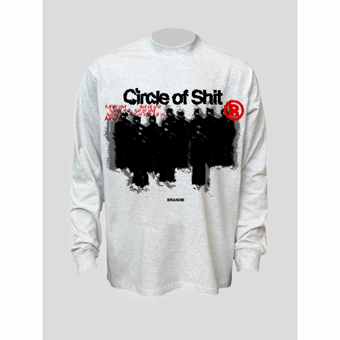 

Винтажная американская футболка оверсайз 4HEARTS с длинным рукавом, в стиле High Street Fashion, с креативным забавным принтом Black Shadow