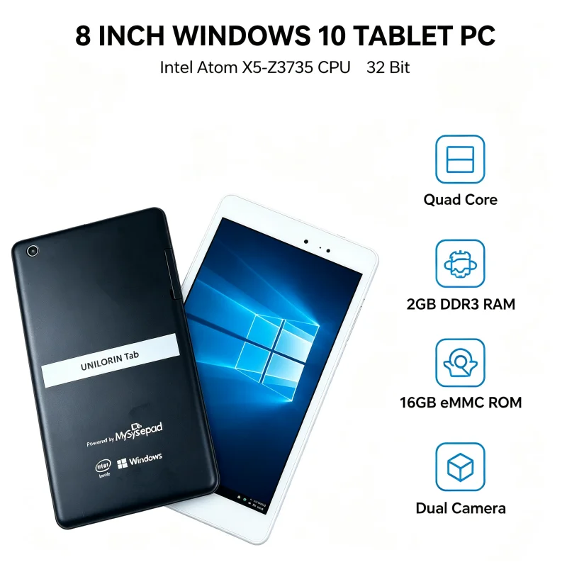 Sales 8 Inch T10 Windows 10 Tablet PC 8GB RAM 128GB ROM U1 CPU Quad Core 800x1280 IPS Screen WIFI Dual Cameras Micro HDMI-Com