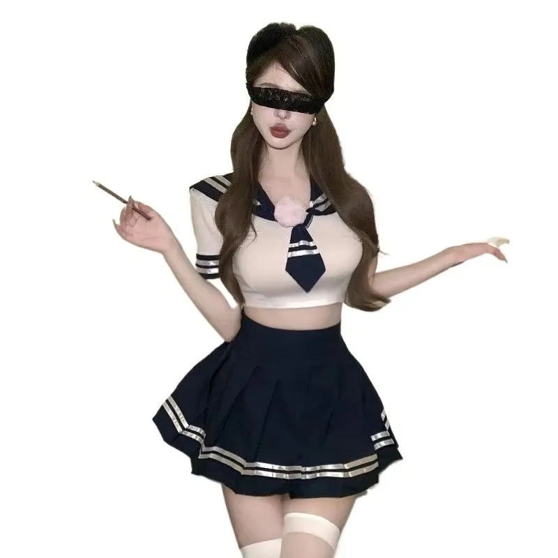 

Lolita Sexy Schoolgirl Cosplay Lingerie for Women Costumes Student Uniform Roleplay Pleated Mini Skirt JK Sexy Naughty Clothes
