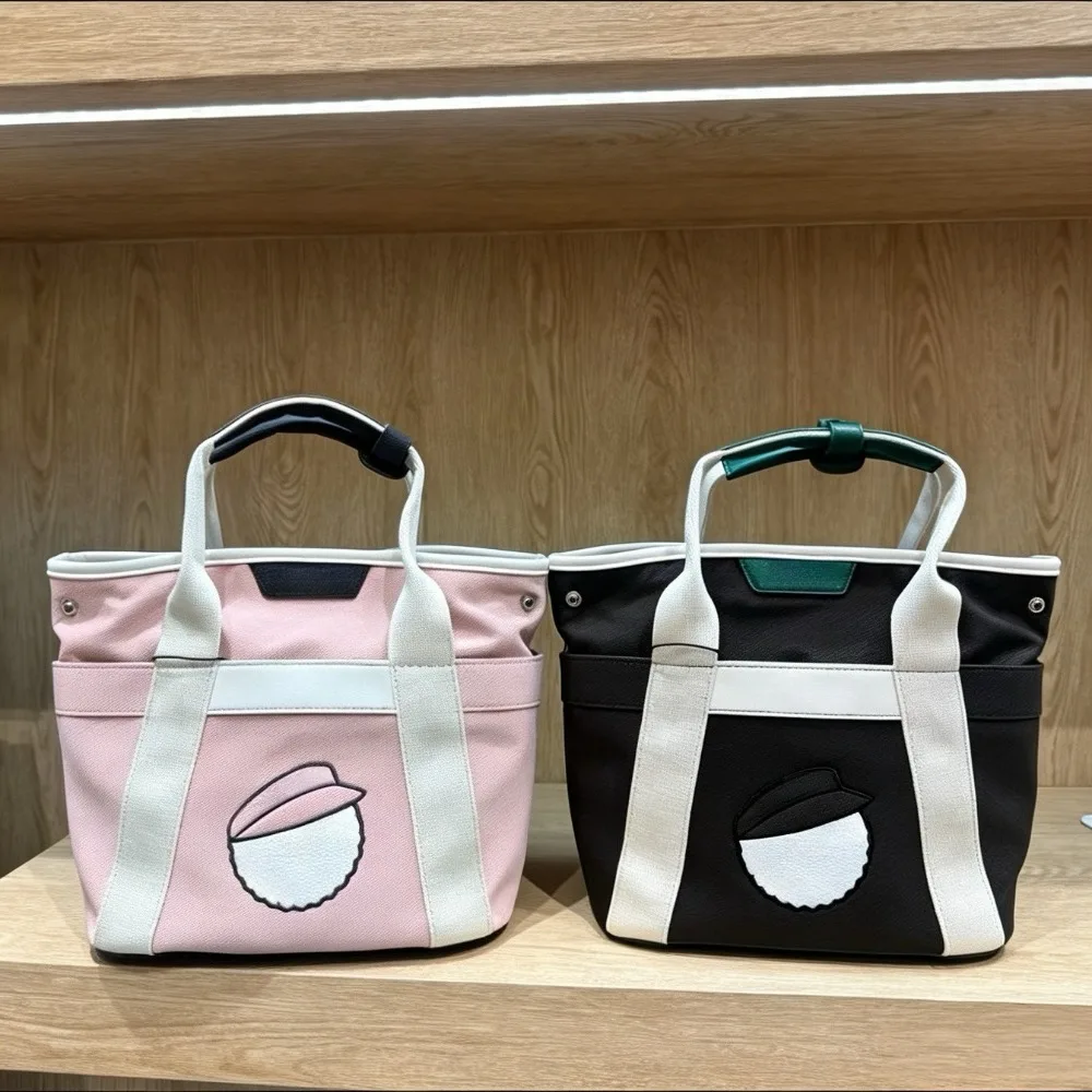 Women's Golf Handbag 2026 New Korean Style Letter Print Portable Storage Crossbody Handheld Lightweight Sporty Soft Durable Chic