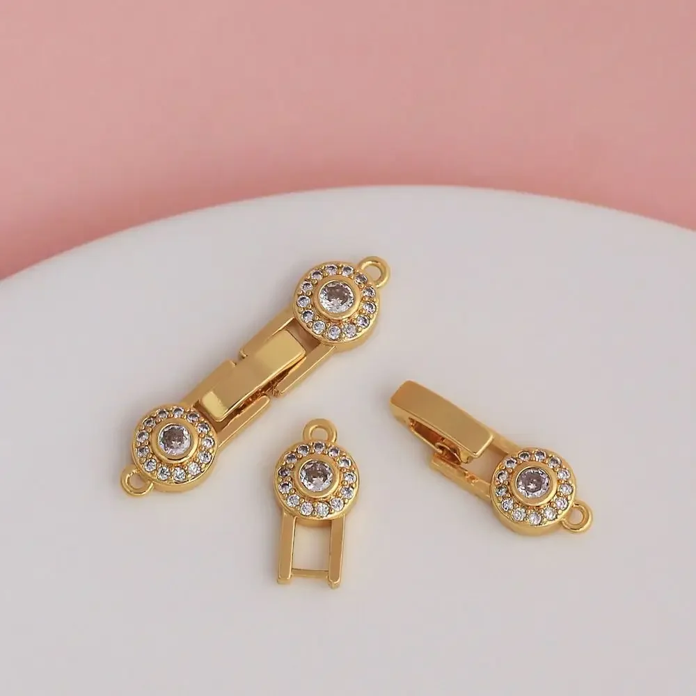 4PCS Brass Material Bracelet Clasps Inlaid Zircon Lobster Claw Lock Jewelry Fasteners Pearl Accent Pearl Clasps Jewelry Crafting