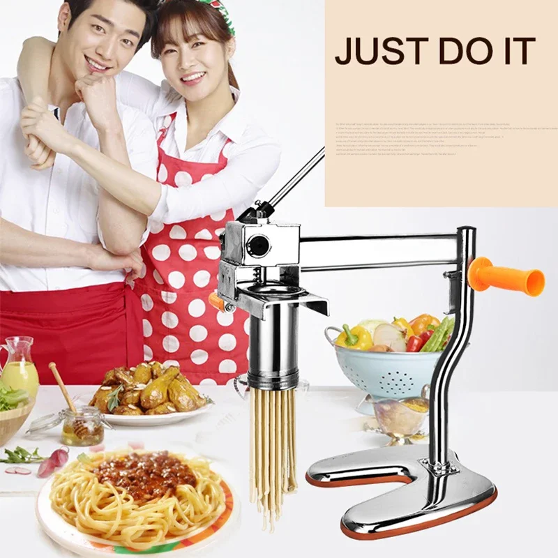ماكينة ضغط المعكرونة اليدوية المنزلية المصنوعة من الفولاذ المقاوم للصدأ ماكينة صنع المودلز المحمولة ذات المحورين ماكينة ضغط المعكرونة اليدوية