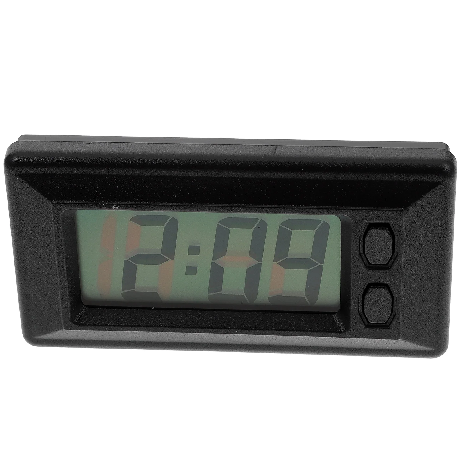 ساعة إلكترونية صغيرة للسيارة مع تصميم مدمج للتقويم لمكتب لوحة القيادة والمكتب المنزلي وشاشة رفيعة للغاية