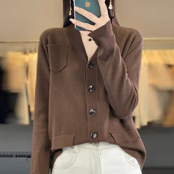 2024 autumn and winter women's cardigan sweater knitted jacket women's cashmere cardigan women's sweater cardigan top