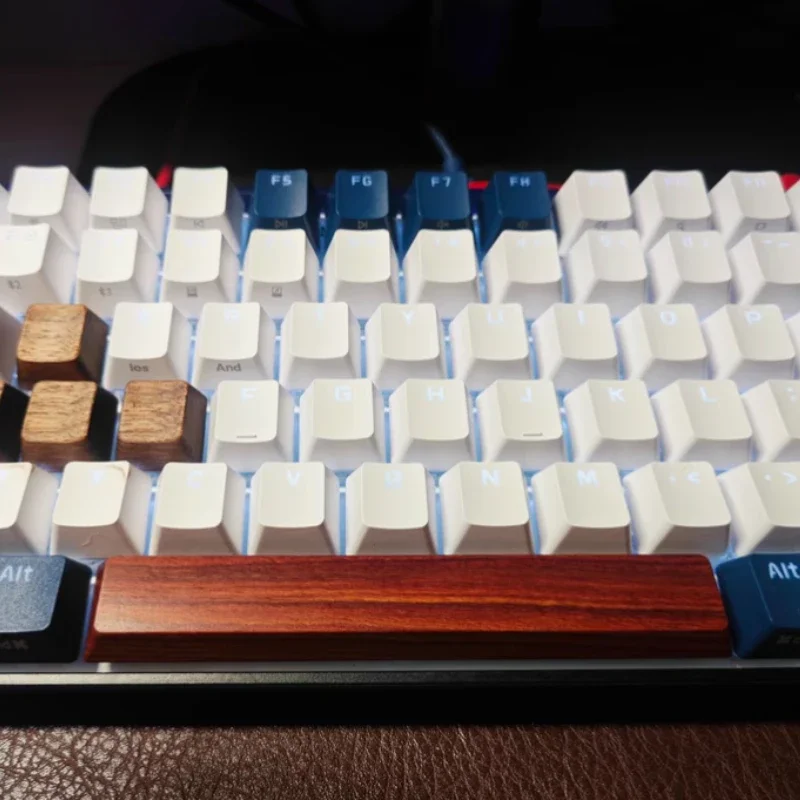 Soild Wood Keycap Custom Red Sandalwood Point Spacebar Keyboard Office Game Accessories Key Cap OEM Cherry Profile Wooden Keycap