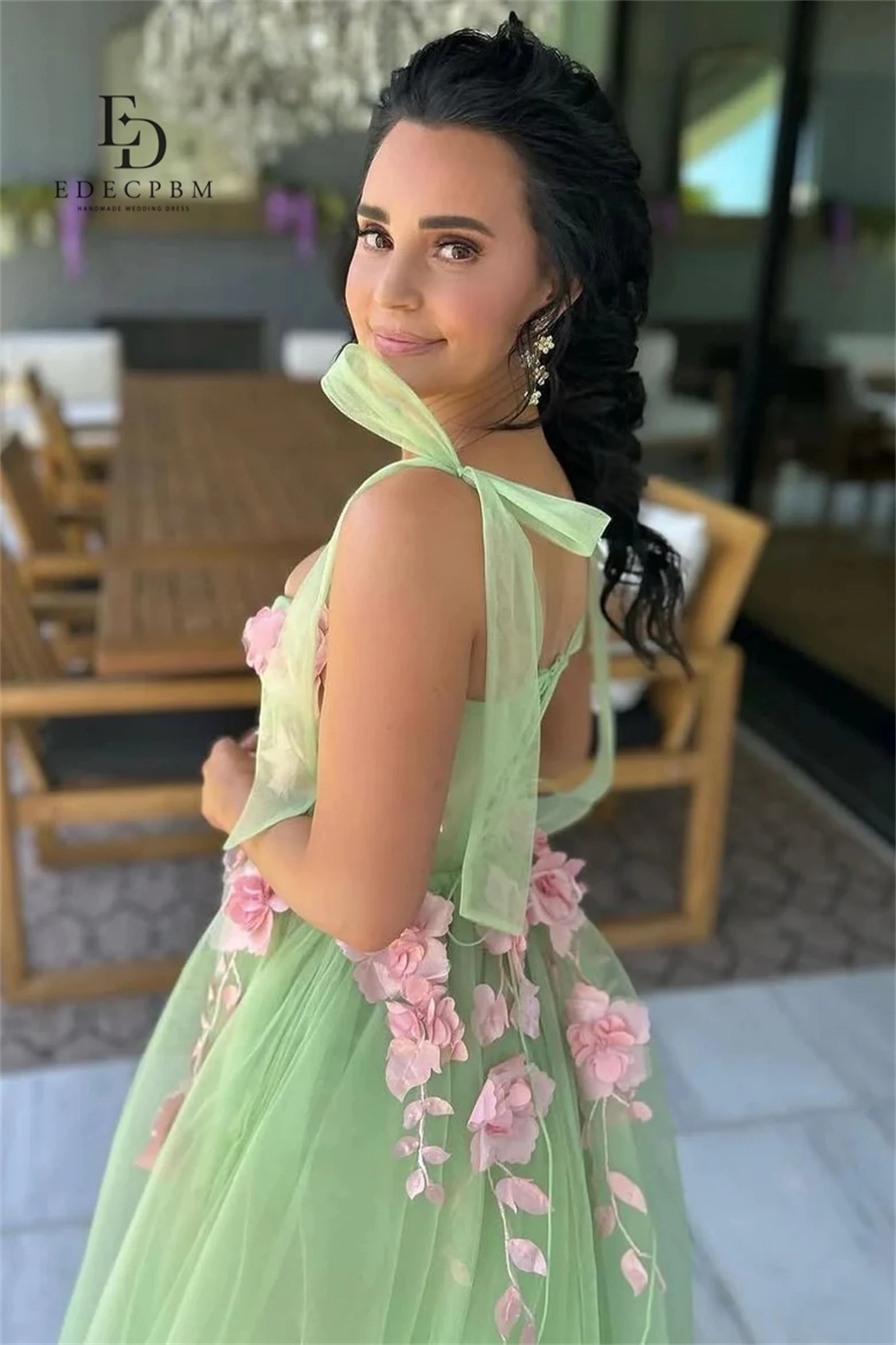 فستان حفلات مخصص EDECPBM بعمر 15 عامًا فستان Quinceanera جديد في الفساتين للمناسبات الخاصة فستان سهرة مزين بالزهور