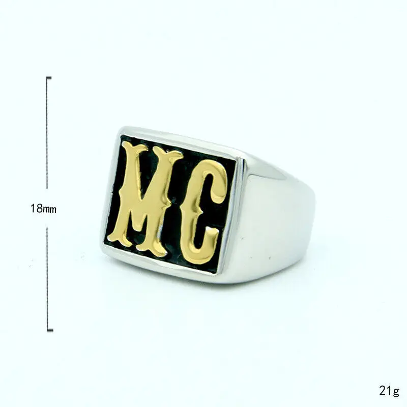 Free Shipping Items Mens Stainless Steel Motorcycle Club MC Biker Rings Size 7-13 Factory Wholesale Price