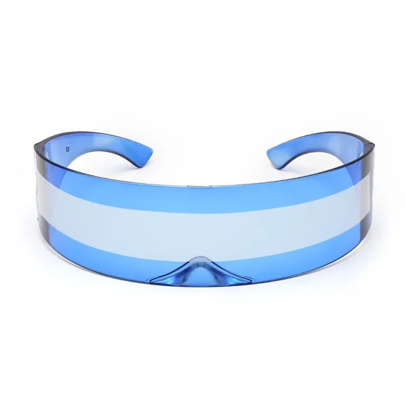 Futuristische schmale Cyclops Visier Sonnenbrille Laser Brillen UV400 Persönlichkeit verspiegelte Linse Kostüm Brillen Brille Männer Brille – Detail 5
