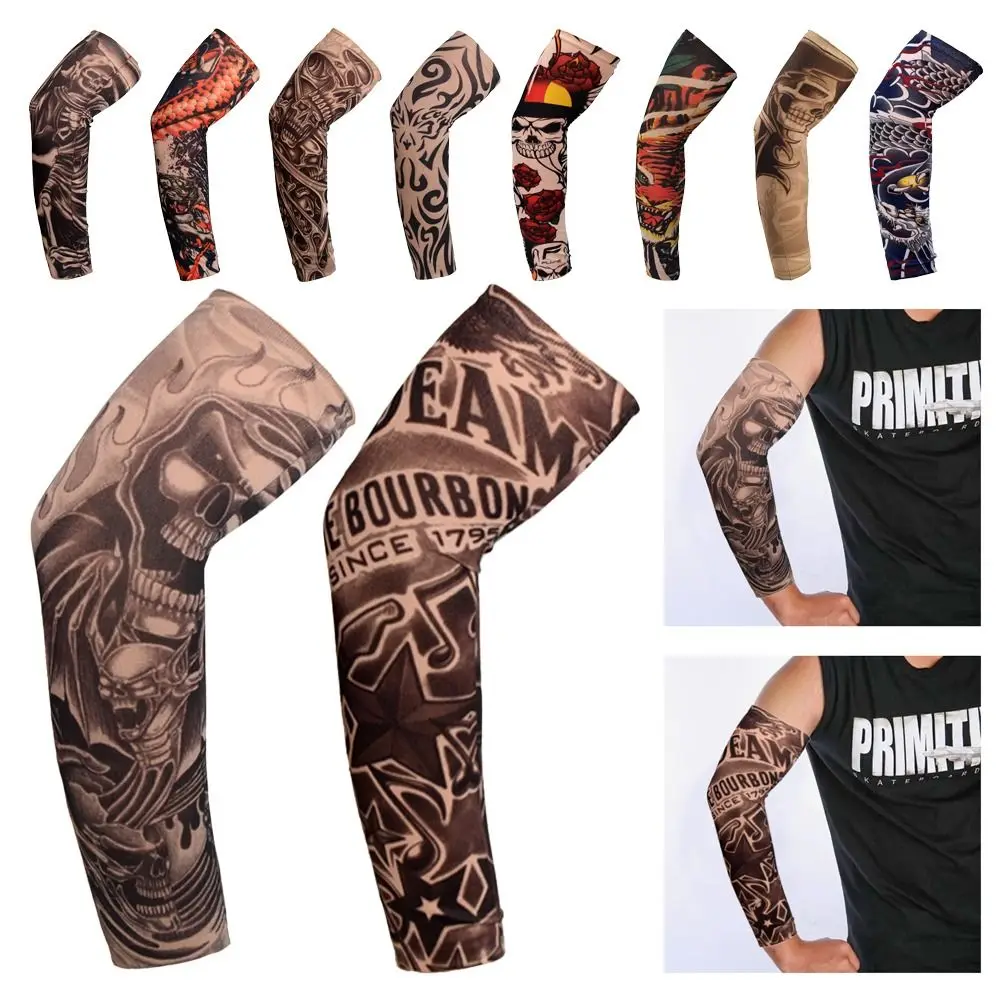 

1Pcs New Sun Protection Flower Arm Sleeves Summer Cooling Outdoor Sport Arm Cover Basketball Warmer Tattoo Arm Sleeves