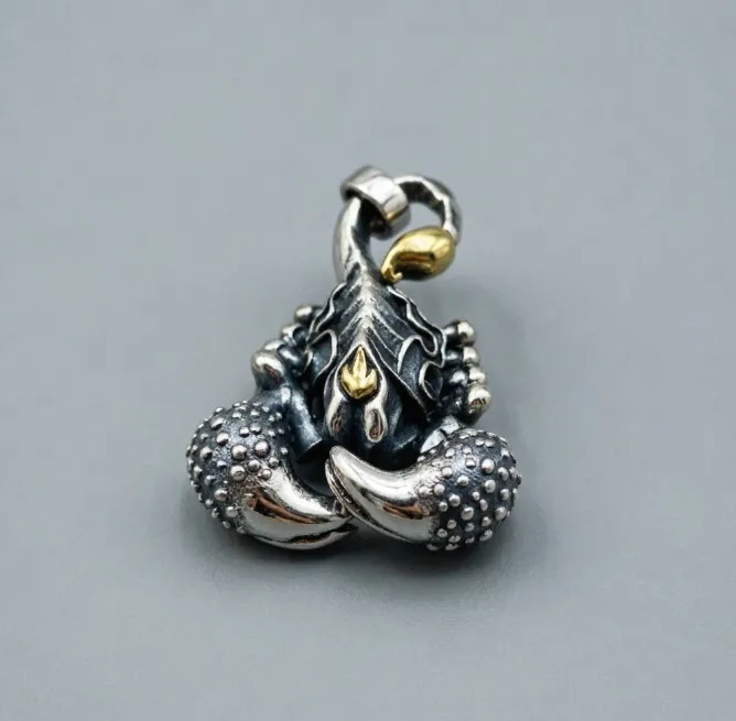 Handsome stylish jewelry thai silver scorpion men's pendant necklace sterling silver 925 flame pendant