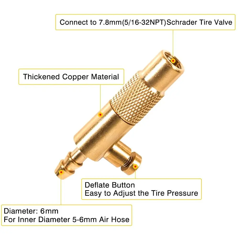 5-6mm Car Tyre Tire Inflator Connector High Quality Copper Chuck Clip Repair Valve Connector Adapter Air Chuck Nozzle Car