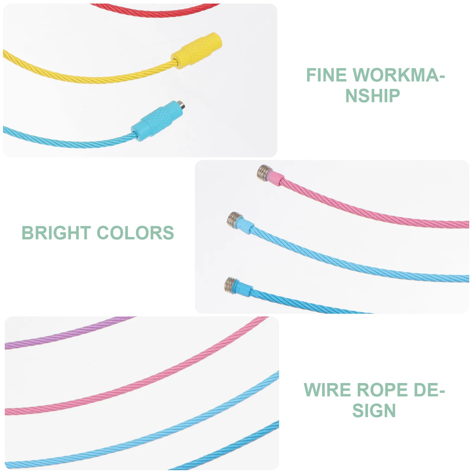 

10Pcs Wire Rope Keychain Pendant DIY Material Creative Kit for Handmade Gift Making Family Friends Pendant Accessory