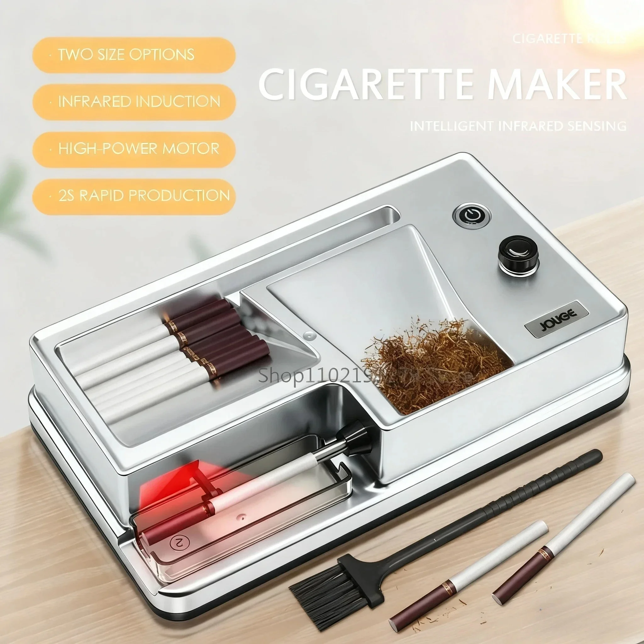 

6.5/8mm Tube Electric Cigarette Rolling Machine Infrared Sensing Injector Tobacco Filling Auto Cigarette Maker Smoking Accessory