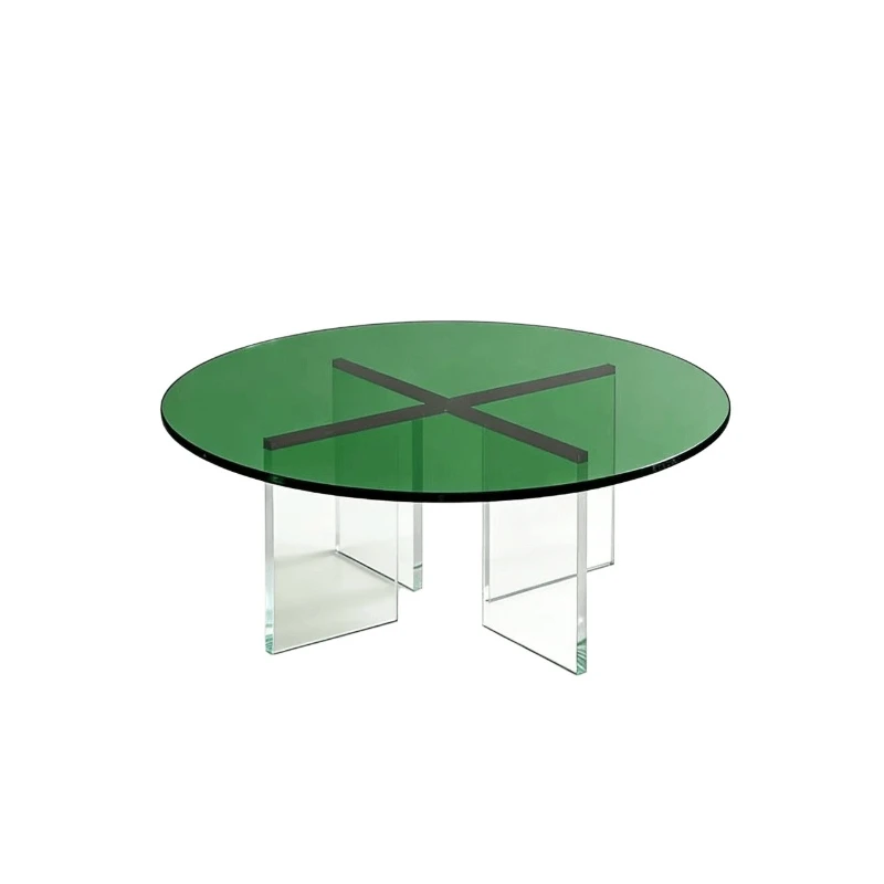 LTT acrylic transparent round table Italian light luxury suspended coffee table household living room sofa side table