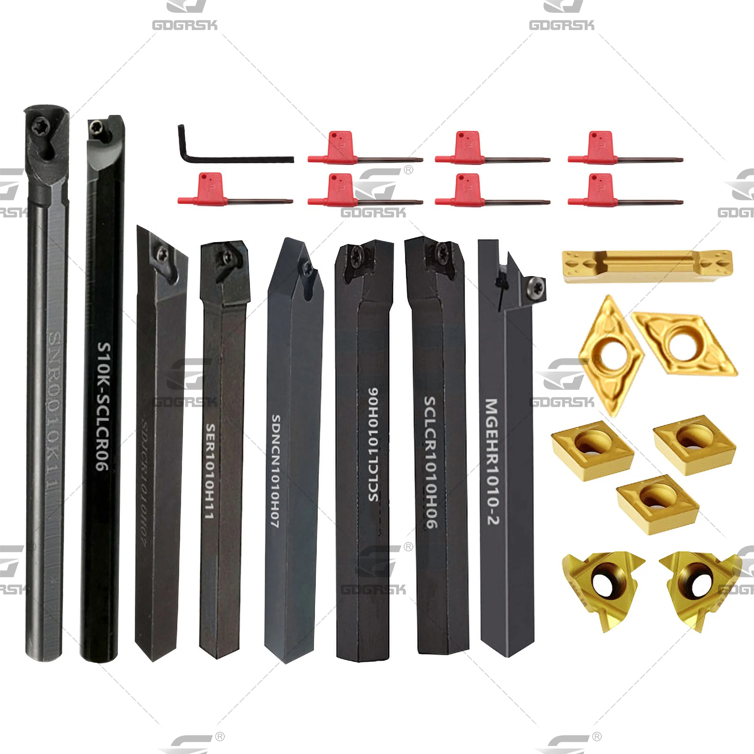 8 Sets Of 10MM CNC Lathe Turning Tool Holder Boring Bar With Applicable Blade And Wrenches Set Used For Turning Threading Cutter