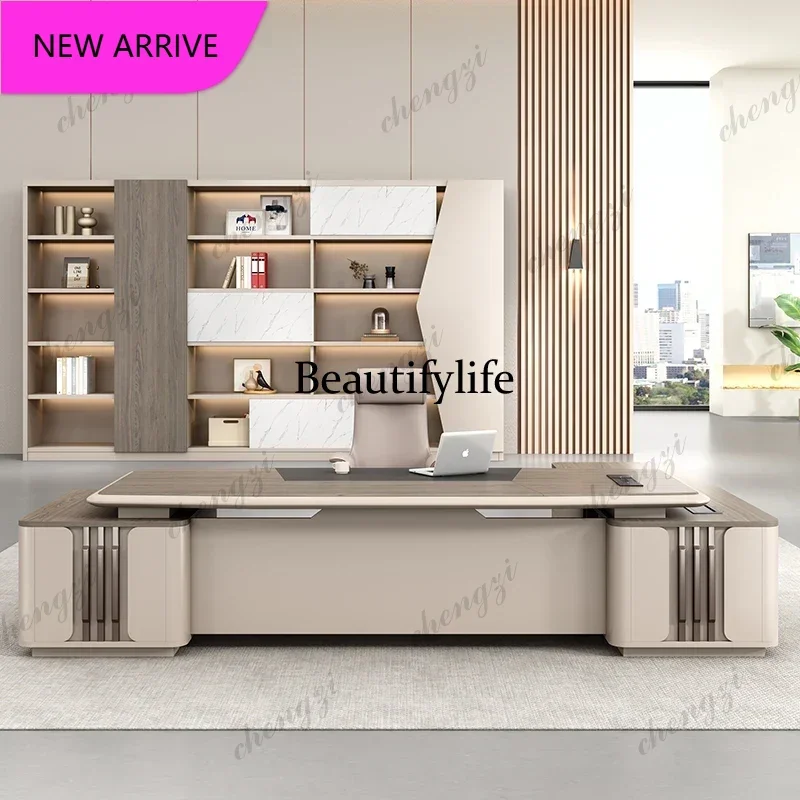 A68Light Luxury Designer Boss Desk Simple Modern European Reading Secretary Desks Standing Filing Cabinets Schreibtisch Furnitur