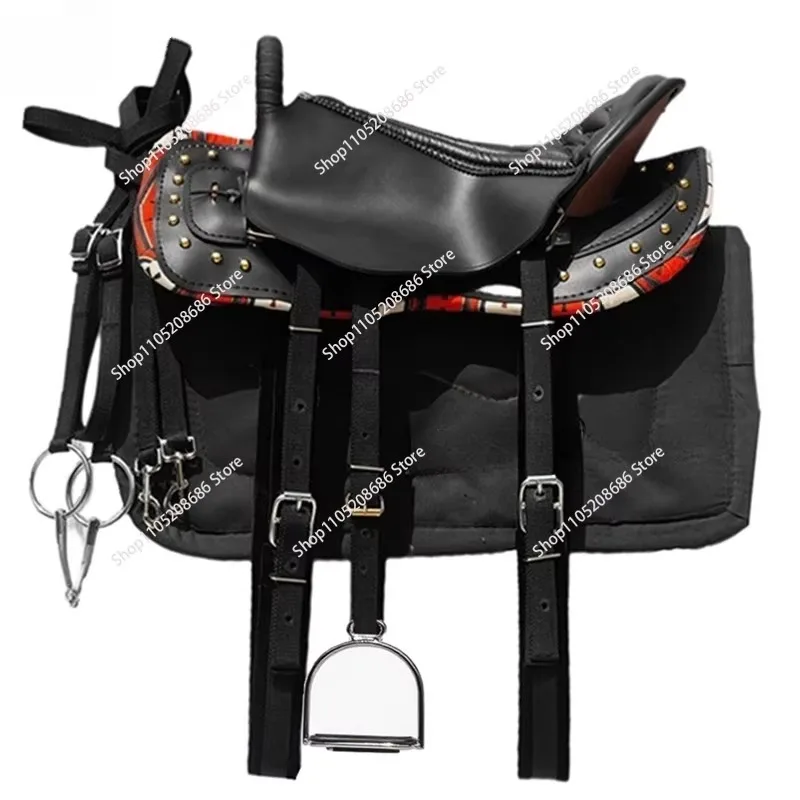 Large Saddle Full Set of Mongolian Saddle and Horse Gear New Cowhide Saddle Fine Equestrian Supplies 1pcs