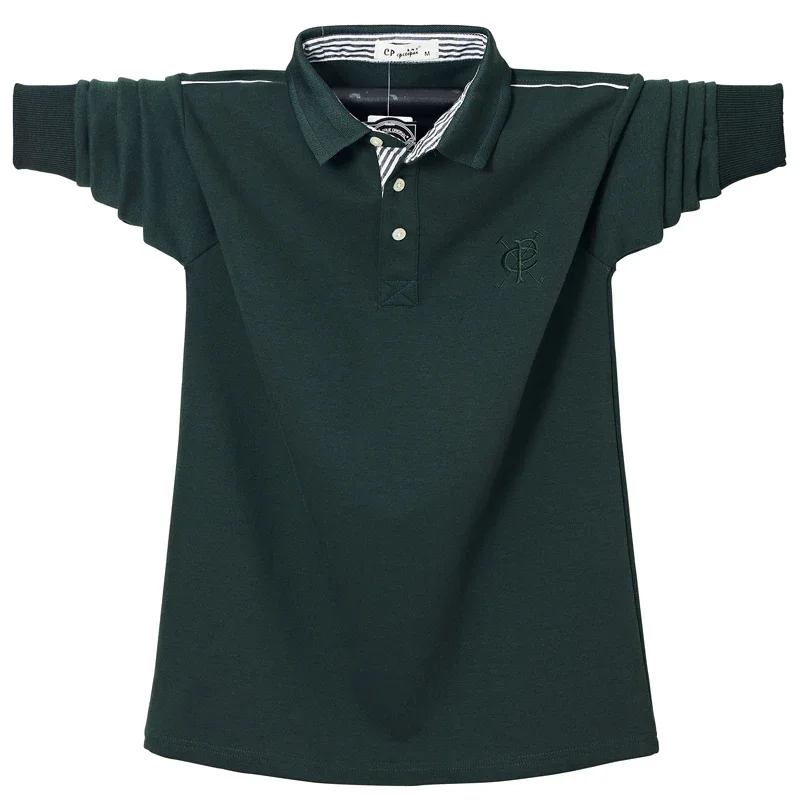 New Men Long Sleeve Polo Shirt Mens Casual Embroidery Cotton Homme Polo Shirt Men Solid Tops Plus Business Leisure Polo Shirt