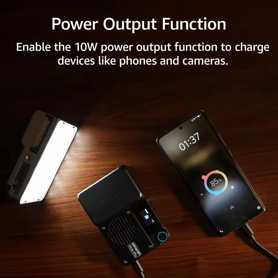 Ace 25c Full Color Compact LED Mini On-camera Light 2300K-10000K One-second setup with the Amaran Ace Lock by Aputure