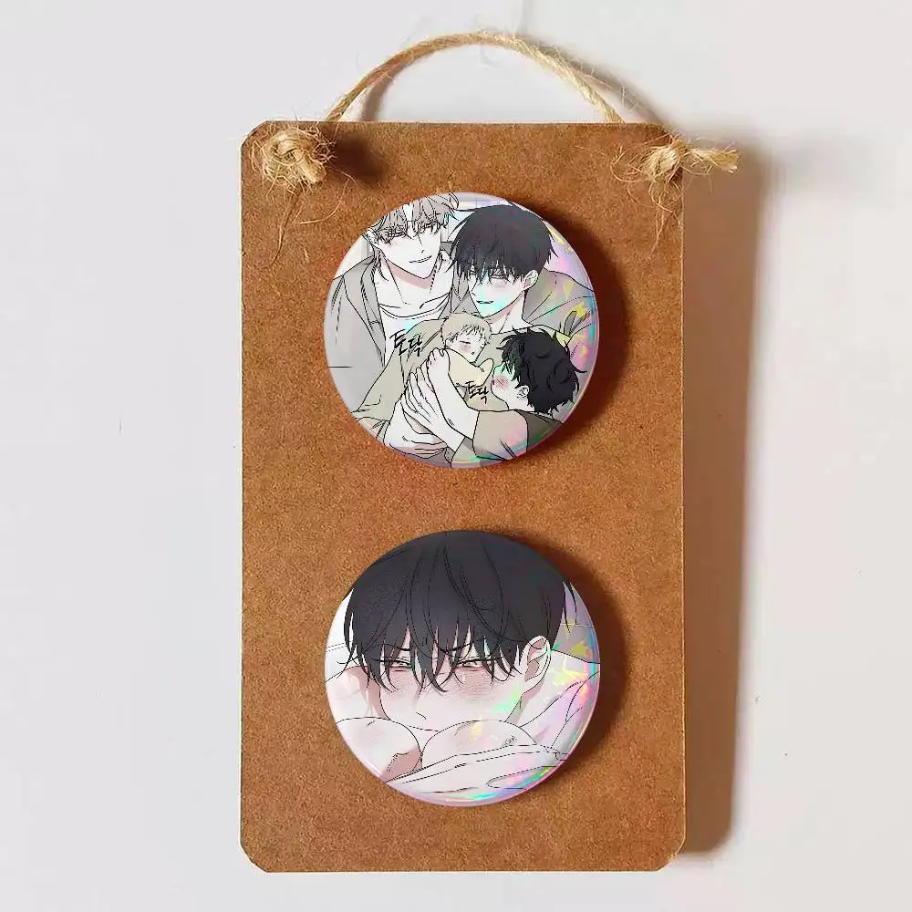BL Anime Cute Cool Round Pin Badge Set for Anime Game Music Cartoon Fans Backpack Denim Jacket Hat Decoration