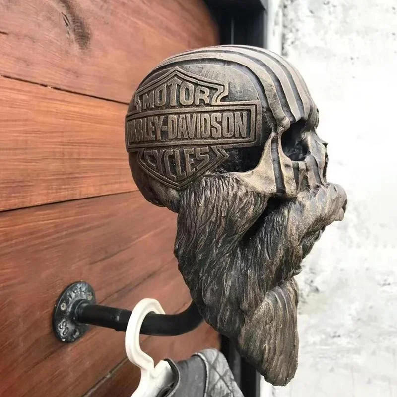 

Wall Mount Motorcycle Skull Helmets Holder Skull Helmets Holder Wall Mounted Hanger Resin Crafts Decorative Skull Helmets Holder