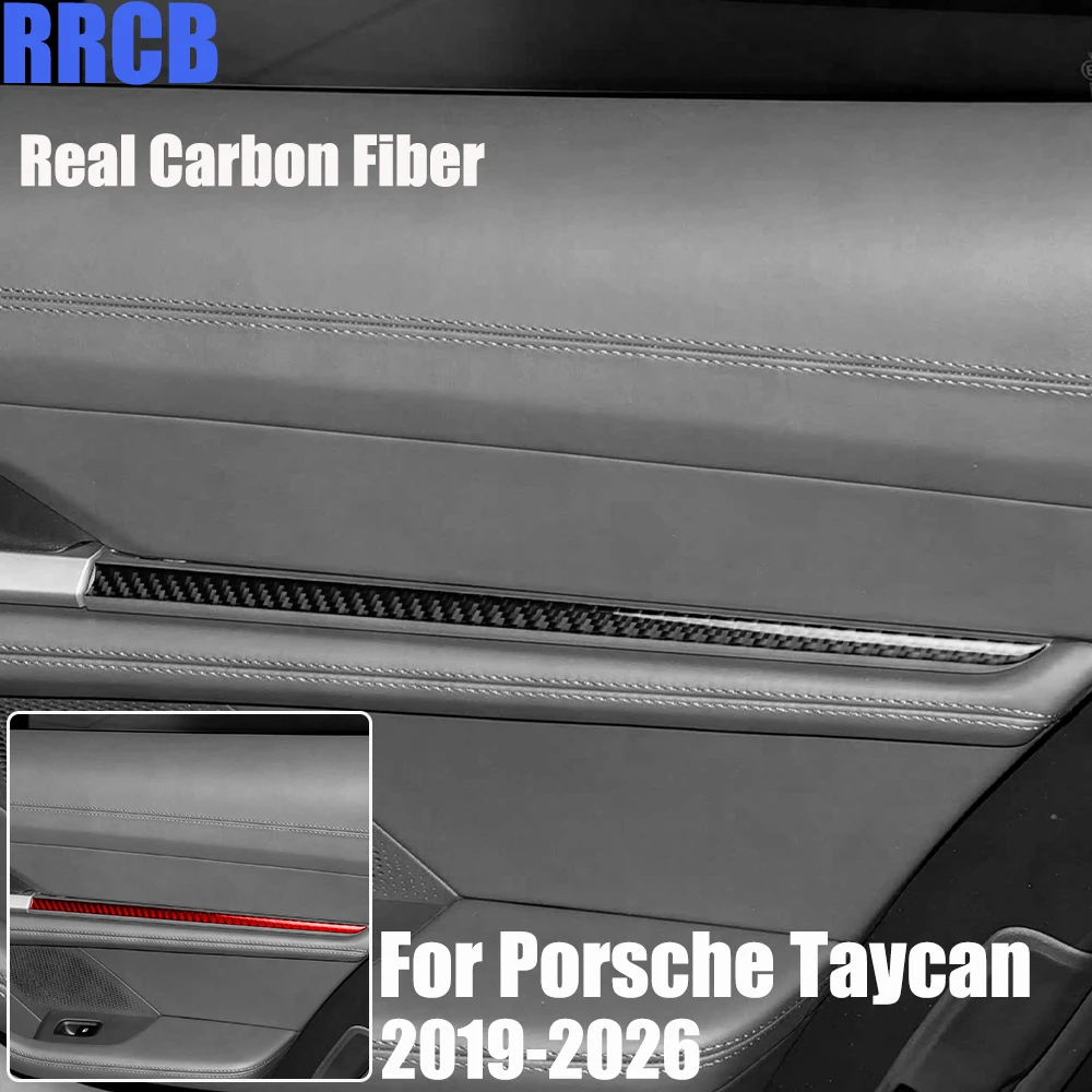 

Накладки на дверные проемы из настоящего карбона, мягкие наклейки для Porsche Taycan 2019-2026