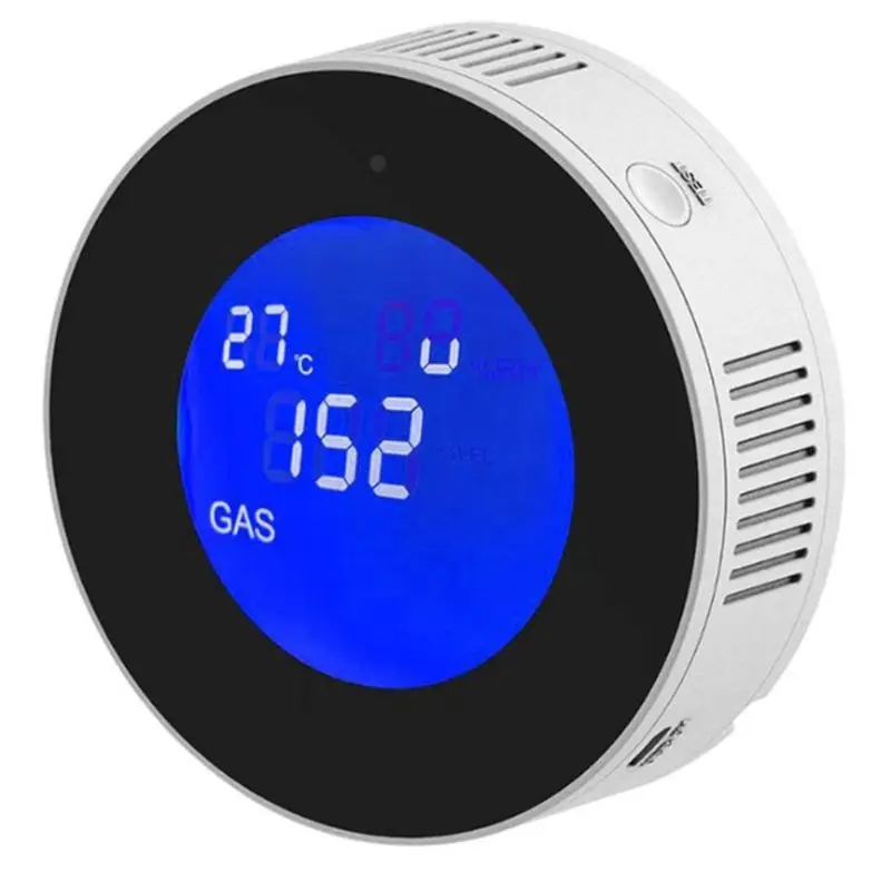 

Tuya Wifi Smart Natural Gas Alarm Sensor Combustible Gas Alarm With Temperature Function With LCD Display With Tuya App EU Plug