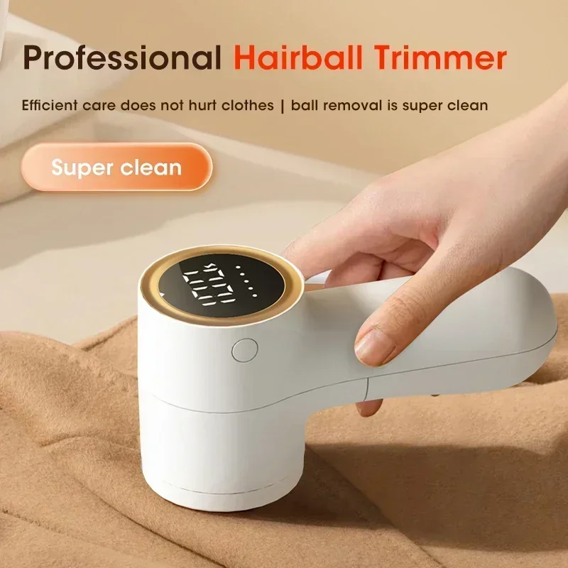 Electric Household Hair Ball Trimmer with Smart LED Display Portable Electric Lint Remover,6 Blade Cutter ,Winter Fluffs Removal