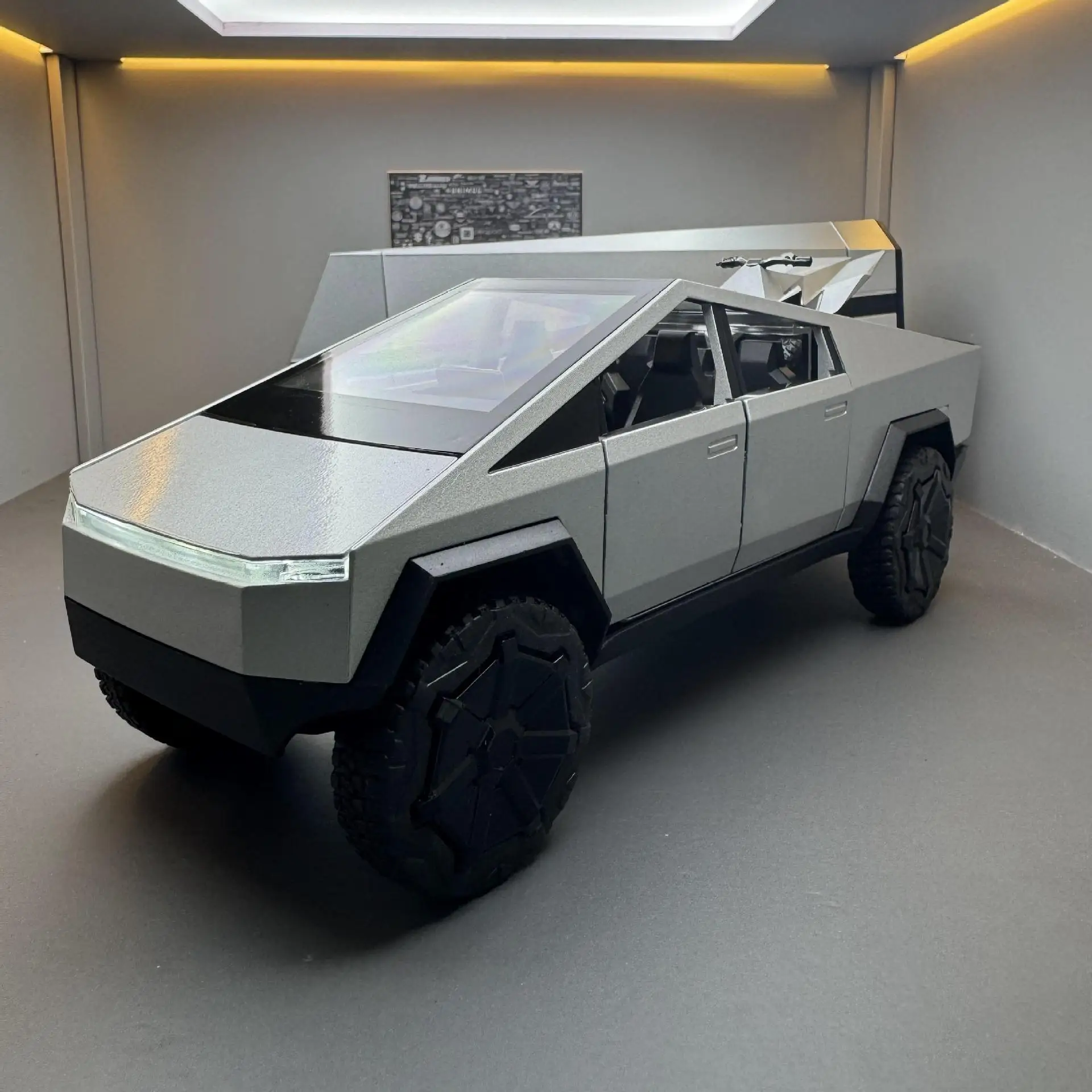 

Car Alloy Car Model 1:24 Special Pickup Truck Trailer RV Sound and Light Pull Back Toy Car Sound Effect Model Ornament