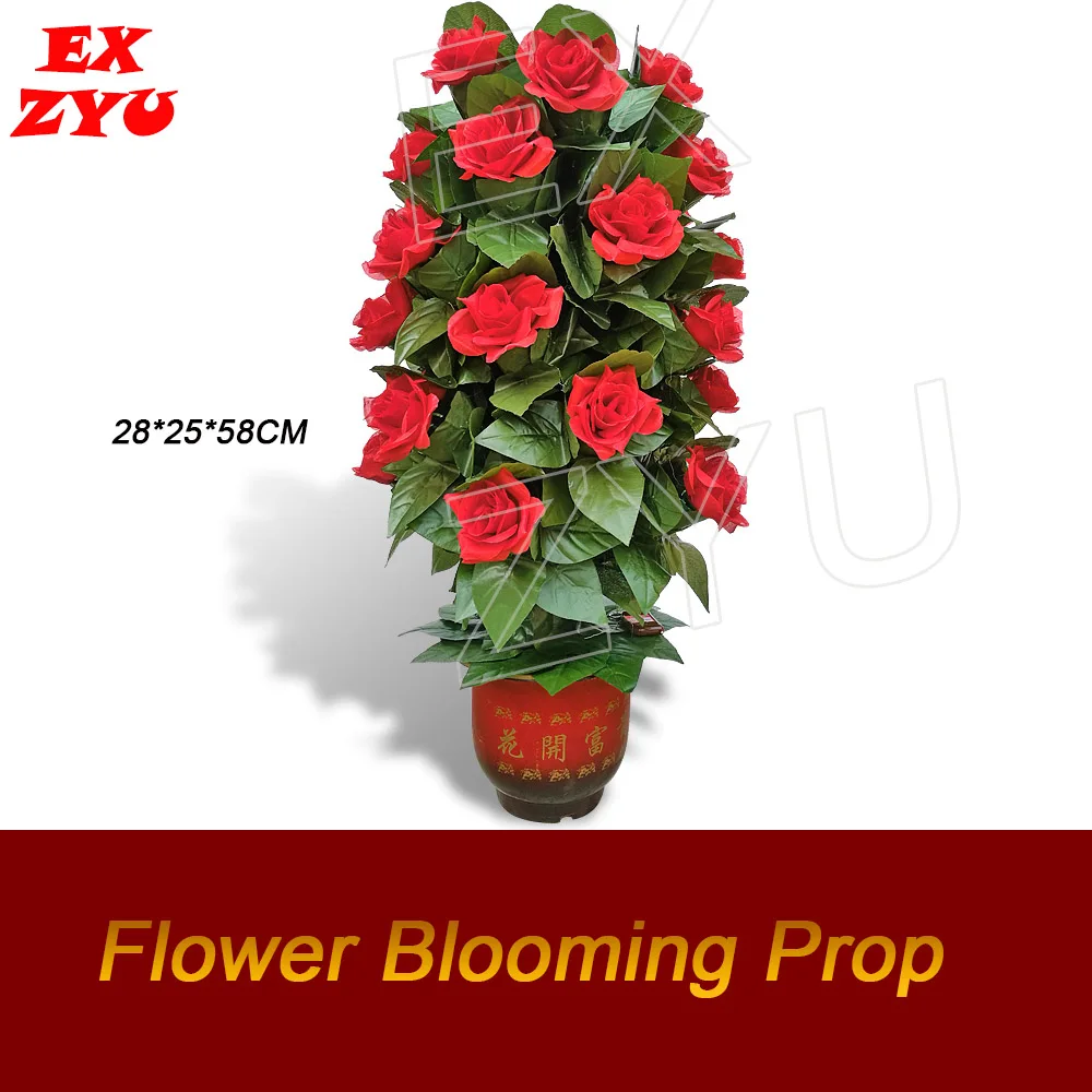 دعامة الزهور المزهرة تستخدم كائنًا معدنيًا أو مغناطيسيًا لتشغيل زهرة تتفتح وفتح غرفة الغرفة حسب الطلب