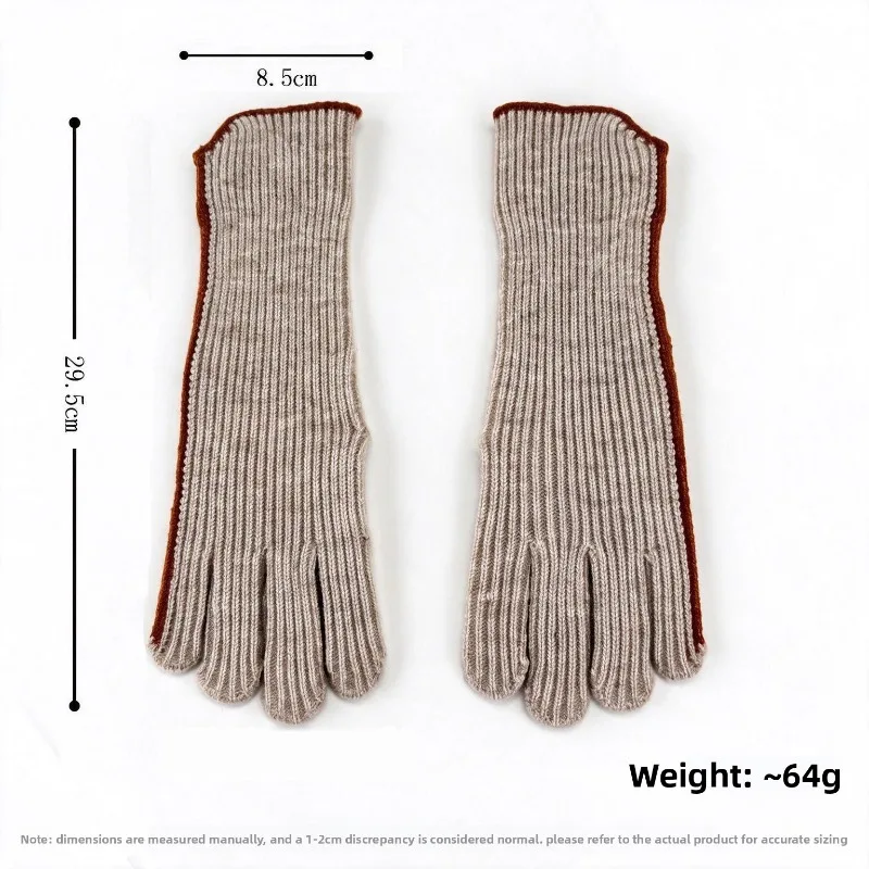New Exquisite Winter Knitted Thermal Gloves Women Bare Fingers Touchscreen Wool Color Matching Thickened Warm Soft Comfortable