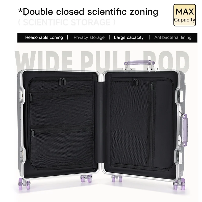 حقيبة سفر بتصميم جديد على شكل عجلة تزلج، حقيبة سفر مقاس 24 بوصة، حقيبة حمل مقاس 20 بوصة، حقيبة قفل ممتازة، حقيبة أعمال T #3