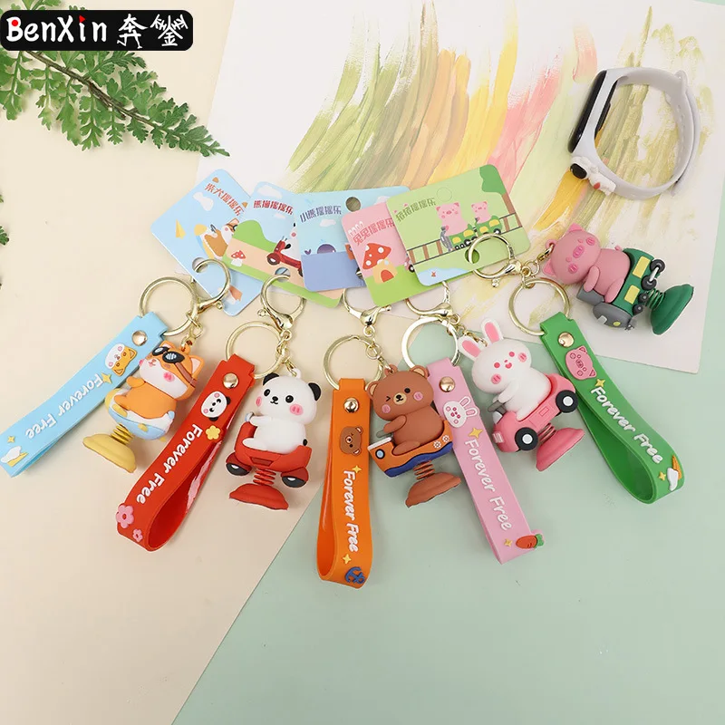 Minso純正キーホルダー、カーハンガー、トレンディなフィギュア、漫画ファッションキーホルダー、バッグ、ペンダント、絶妙な小さなギフト