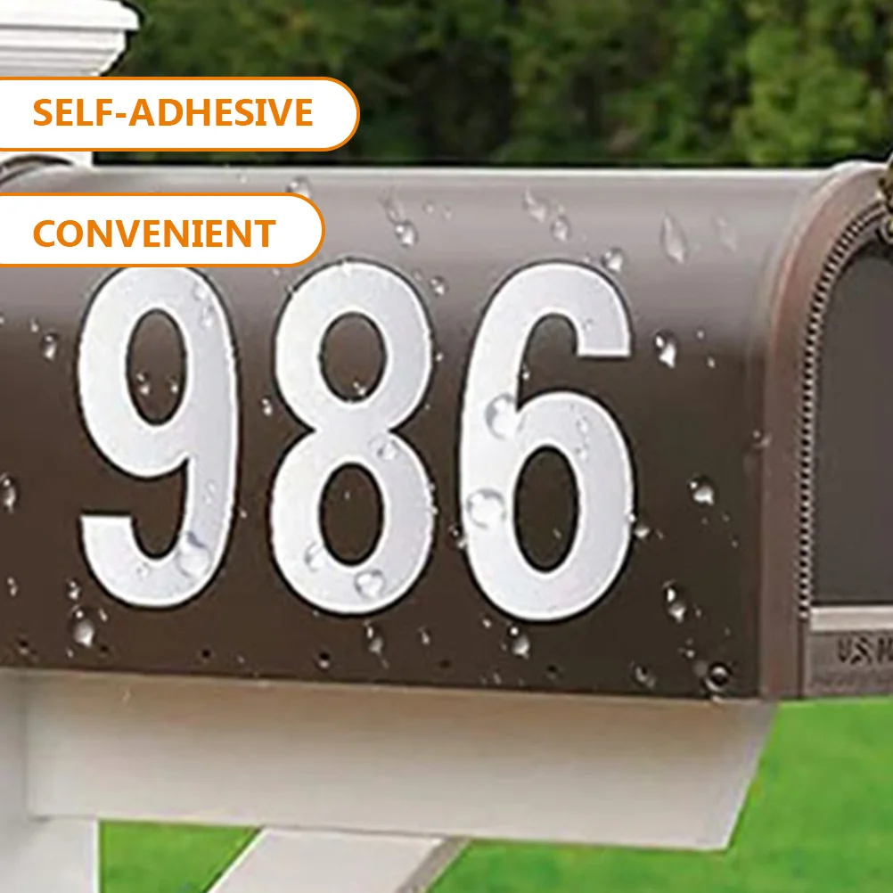 

4Sets Mailbox Numbers Reflective Decal Sticker Easy See Durable Learning Tools Theft Prevention Wheelie Bins Adhesive Luminous