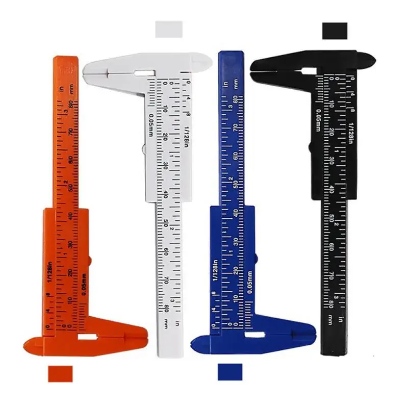 Mini 0-80mm Plastic Sliding Vernier Caliper Double Scale Gauge Measure Tool Ruler Positioning Measuring Micrometer Hand Tools