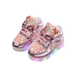 Kids Luminous Shoes Girls Flash Light-up Board Shoes Spring And Autumn Children's LED Sneakers Children's Glowing Light Sneakers