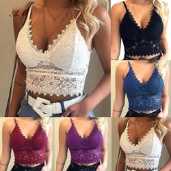 2024 Bralette Lace Bras Push Up for Women Sexy Lingerie Corset Camis Vest Underwear Wire Free Sheer Summer Crop Top Lingerie